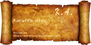 Karaffa Alex névjegykártya